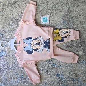 Minnie‎ Mouse Disney Sweatshirt Set 0-3 Months NWT